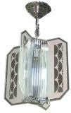 Art Deco Ceiling Light with Pink Wings
