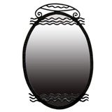 French Art Deco Wrought Iron Mirror with Waves
