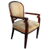 Six Jules Leleu French Art Deco Solid Rosewood Armchairs