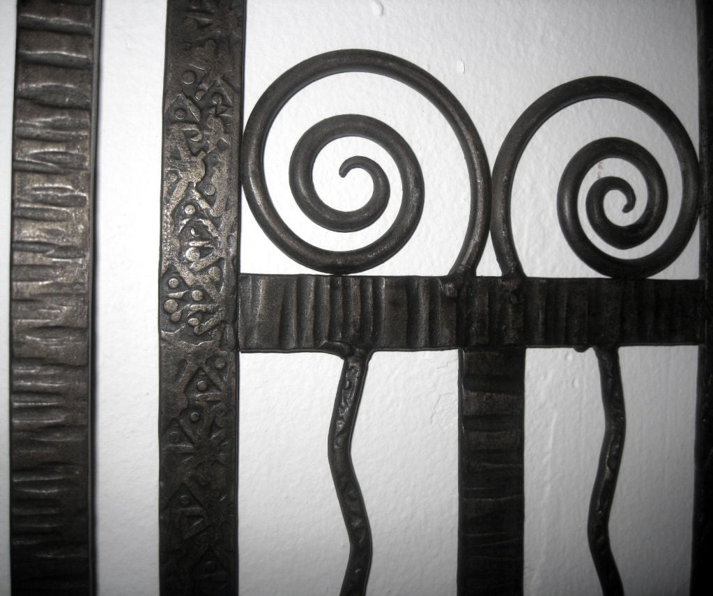 French Art Deco Wrought Iron Entryway Set