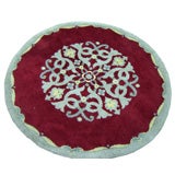French Art Deco Round Carpet in the Style of Paule Leleu