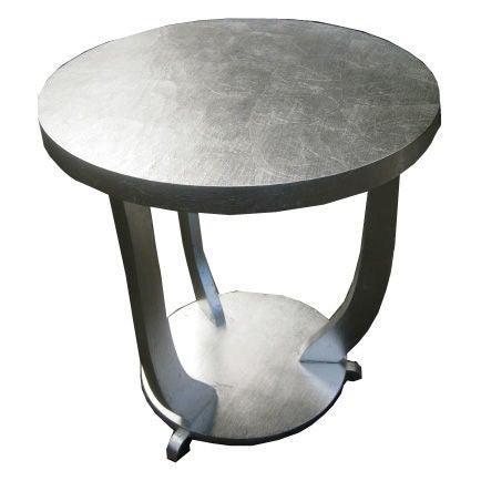 French Art Deco Silverleaf Occasional / End Table For Sale