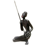 Austrian Art Deco Ceramic Warrior Figure