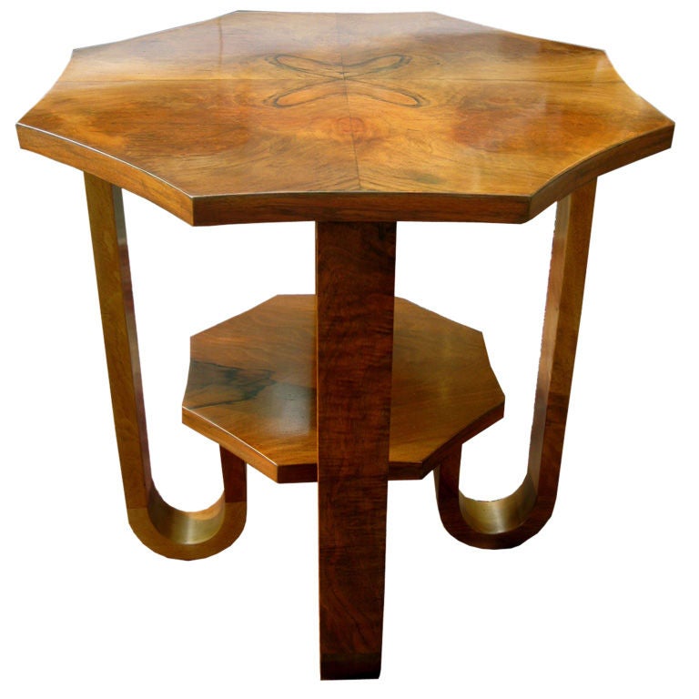 French Art Deco Butterfly Scallop Occasional Table