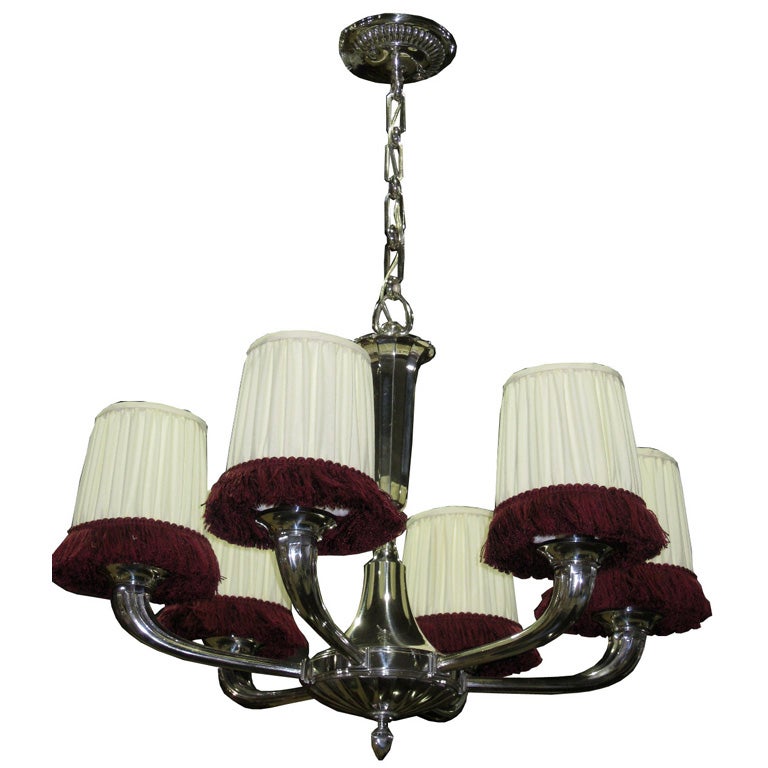 Ruhlmann Style French Art Deco Chandelier For Sale