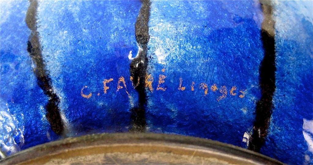 Camille Faure French Art Deco Enamel Vase