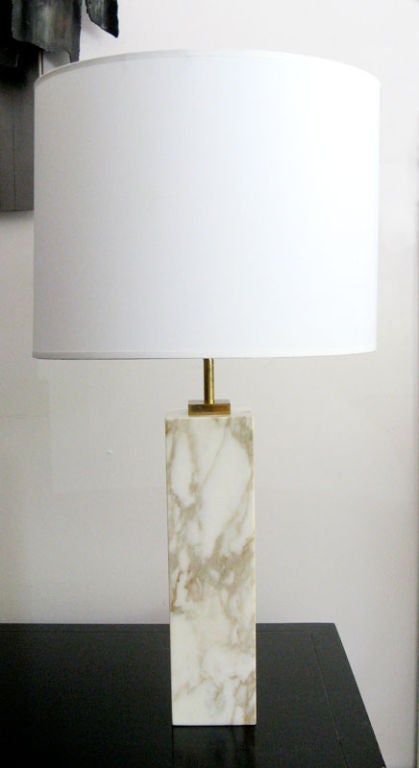 T. H. Robsjohn -Gibbings marble and brass table lamp