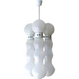 Italian mid-century triple shade Murano glass chandelier