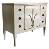 Elegant 1940's Gustavian inspired Swedish birch chest of drawers