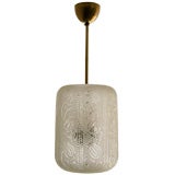 Art Deco Swedish pendant from Glossner etched flower design.