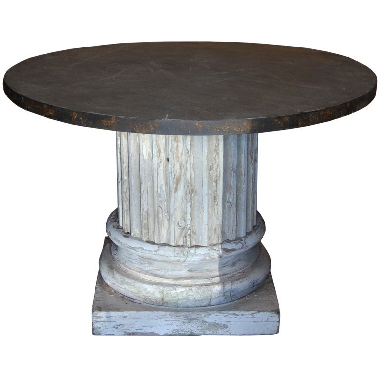 Fluted Column Base Table