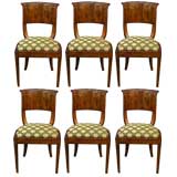 6 French walnut dining chairs