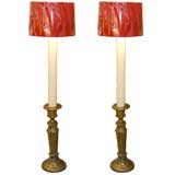 Pair of large altar stick floor lamps
