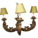 Vintage French wood chandelier
