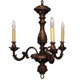 Gilded three arm chandelier
