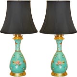 Pair of porcelain lamps