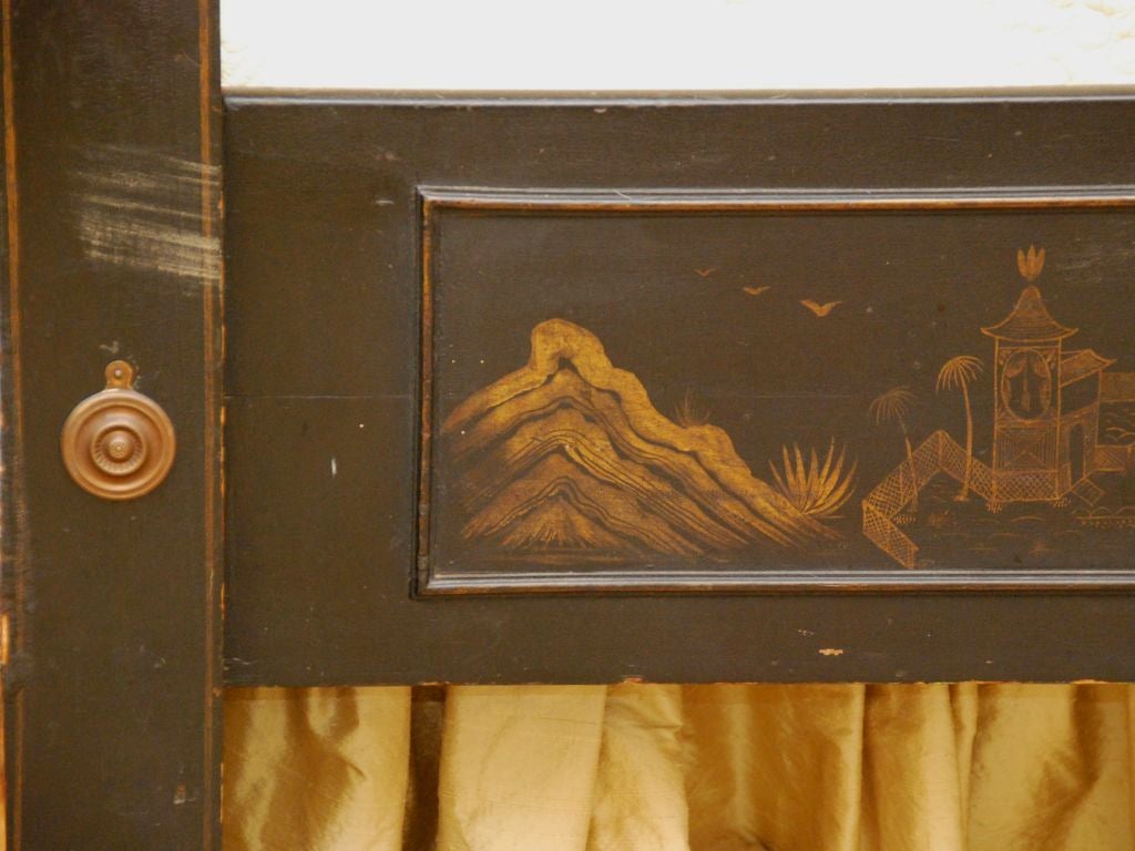 English Black Laquered Bed