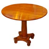 Round pedestal drop leaf side table