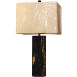 Square black marble lamp