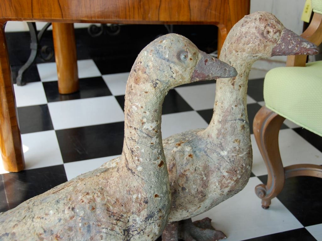 American Pair of cast iron geese