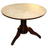 Round French marble top pedestal table