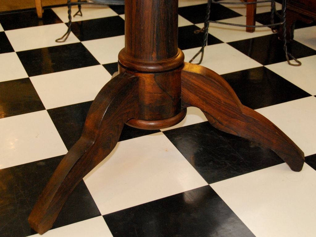 Round French marble top pedestal table
