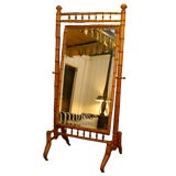 French standing mirror faux bamboo