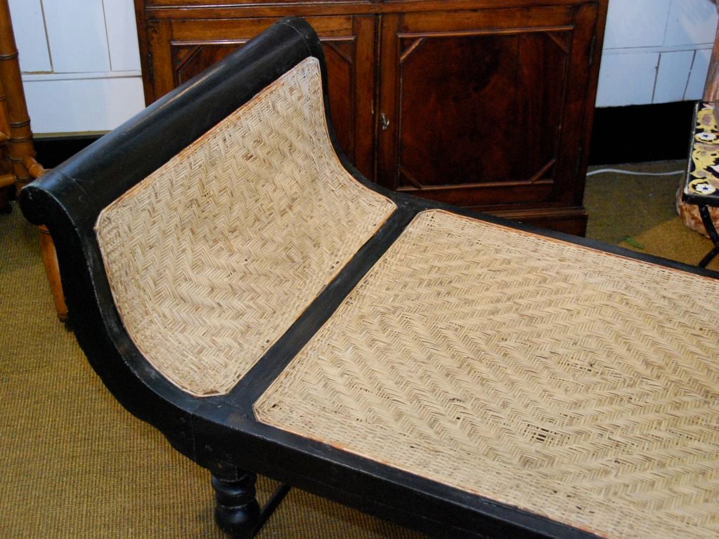 20th Century Painted caned daybed