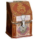 Leather knife box having gold embossing