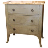 Small French faux marble top chest