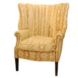 Antique 19th c. single channel back wingback chair