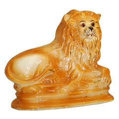 Pair Of Staffordshire Lions
