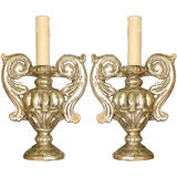 Pair of silver leaf sconces Pair of silver leaf sconces