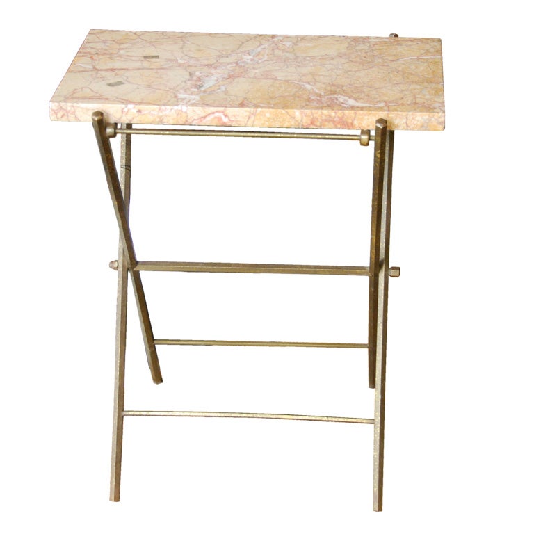 Marble top folding table at 1stDibs