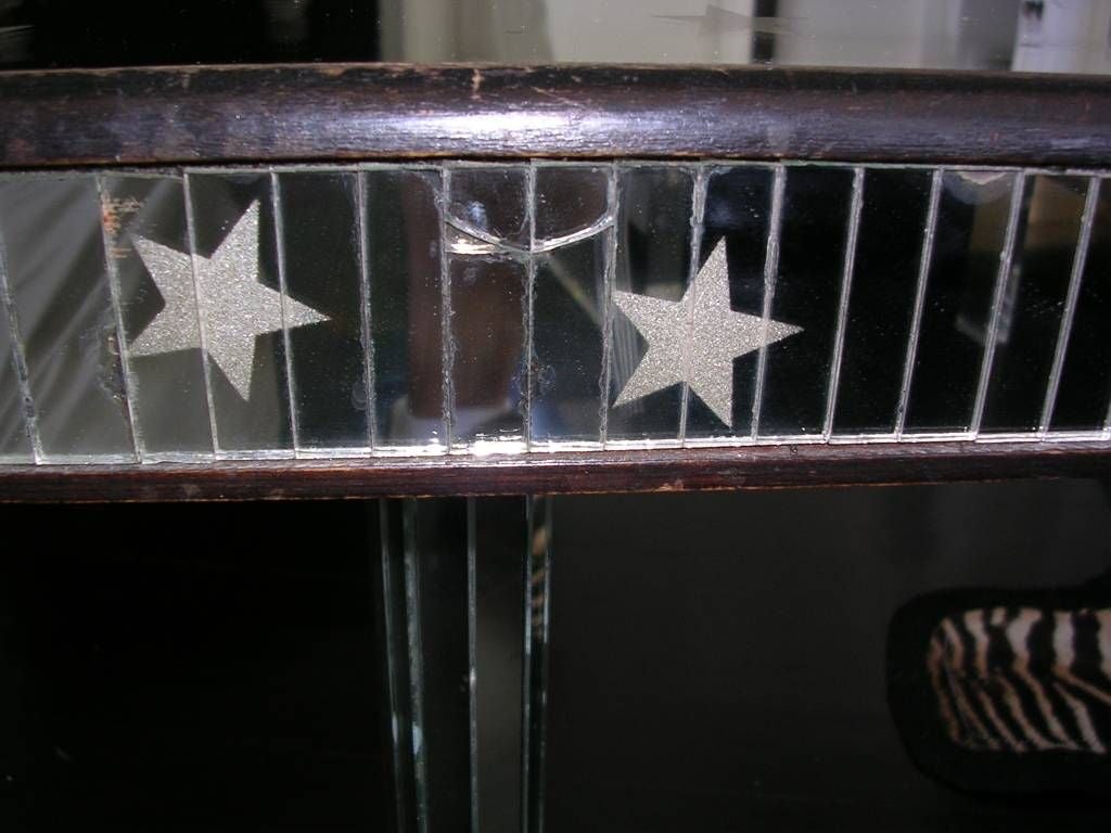 Vintage Italian Mirrored Table with Stars 1