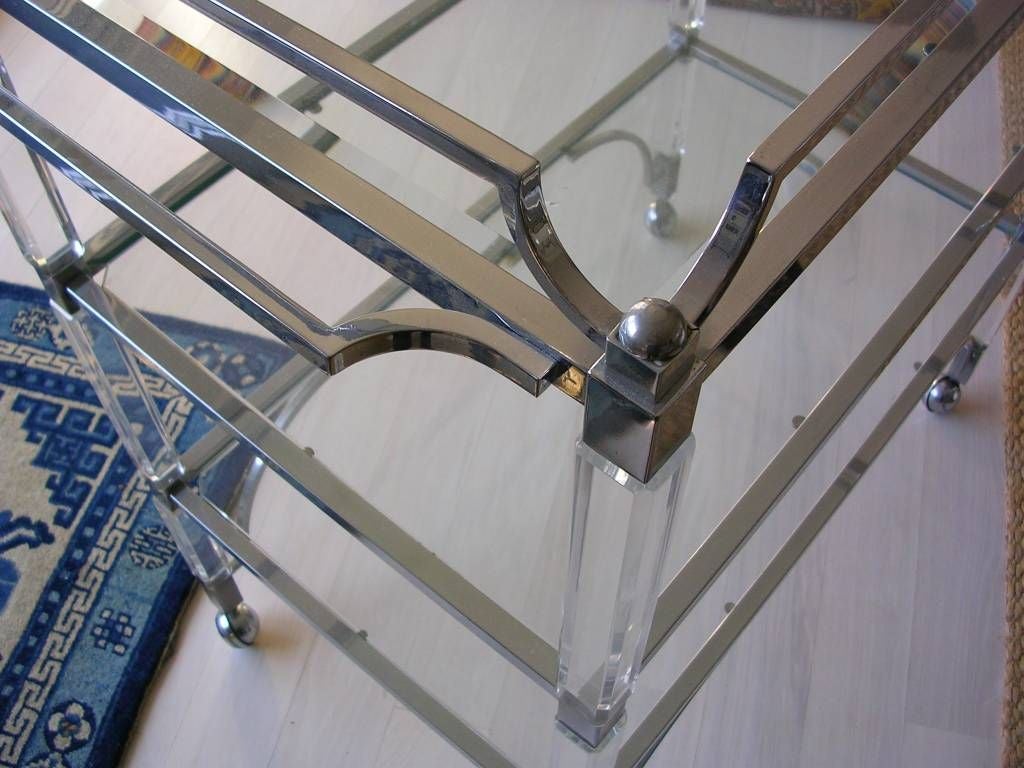 A vintage three tier trolley/barcart by Charles Hollis Jones from his Metric Line. Signed and dated by Charles Hollis Jones.