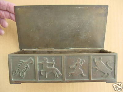 Danish Three Astrological Bronze Boxes by E Dragsted