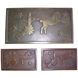 Vintage Three Astrological Bronze Boxes by E Dragsted