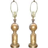 Crackle Glass Gold Lamps