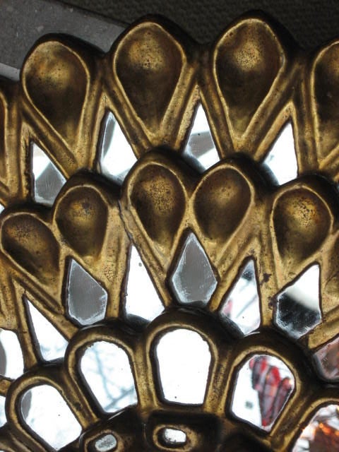 Circular Sunburst Gilt Wood Mirror