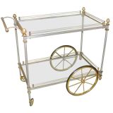 Jansen Style Bar Cart , Steel  and  Brass