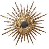 Sunburst Gilt Wood Mirror