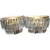 1940's Crystal and Brass 2 tier Sconces