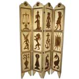 1940's Gold Relief Screen/ Room Divider