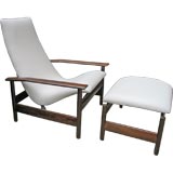 1950's Lounge Chair with Ottoman in the style of Finn Juhl
