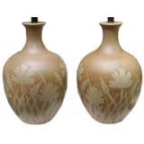 Mid Century Hand Thrown Pottery Table Lamps