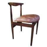 Wegner Style Hide Rosewood Desk Chair