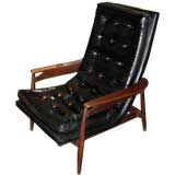 Black Leather Scoop Chair
