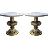 Pair of Italian Travertine  Coffee Tables / Occasional  Tables