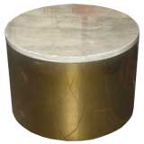 Curtis Jere Marble and Brass Coffee Table